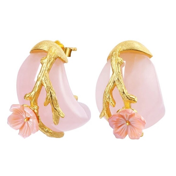 Artisan Handmade 925 Silver Natural Aventurine Quartz Earrings - Picture 11 of 14